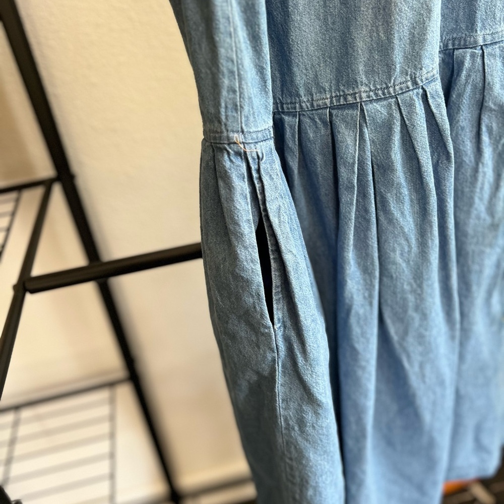 Bass vintage denim dress jean dress pockets pinafore overall - Picture 6 of 7